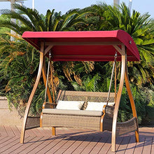ZDYLM-Y 2 Persone Dondolo da Giardino con sedili a Cuscino e baldacchino Regolabile, Struttura in Acciaio Rivestito, mobili da terrazza