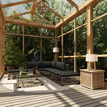 vidaXL Set Divani da Giardino 6 pz con Cuscini Foderati Lavabili Modulare Leggero Elegante Arredi da Esterno in Polyrattan Grigio Telaio in Acciaio