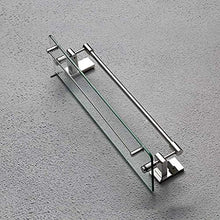 NHLBD HAIHAI Porta Asciugamani/Mensola di Vetro monostrato Bagno Trucco Rack a Parete in Acciaio Inox Bagno Mensola Doccia in Camera Shelf 47 Centimetri