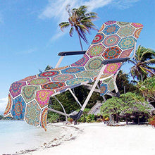 Telo Mare Stampato Geometrico Copertura per Sedia a Sdraio Portatile da Spiaggia Per Piscina Asciugamano Per Sdraio da Viaggio Per Vacanze All'aperto,Stile Esotico Mandala (Colorato 4)