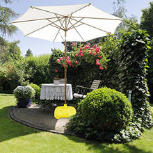 Relaxdays Base per Ombrellone, da Riempire con Acqua o Sabbia, per Aste D: 25-32mm, Supporto in Plastica,43x43 cm,Giallo