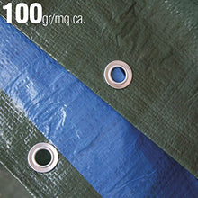 VERDELOOK Telo occhiellato Multiuso in polietilene, 5x4 m, Verde/Blu, coperture