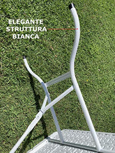 MLI Tavolo Pieghevole da Giardino Bianco con Gambe Bianche 152X70X74 Perfetto Come Tavolo da Campeggio, da Buffet, da Cucina | Tavolino GDZ152 Esterni Richiudibile a Valigetta con Maniglia