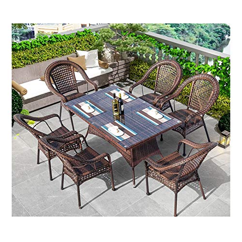 HLZY Tavolo in Vimini in Rattan mobili in Patio e Set Sedia, Set di mobili da Giardino in Rattan Tavolo e sedie del Patio Set tavolino da caffè con Conversazione tavolino da caffè