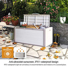 CRZJ Scatola da Ponte in Resina da 80 galloni con Ruote, per mobili da Giardino, portaoggetti per Esterni, Design Impermeabile, Facile da installare