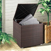 Casaria Contenitore Poly Rattan da Giardino Molla a Gas 318 l Impermeabile 75x75x70 cm per Esterni