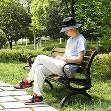 Panchine da esterno con braccioli e schienali, panchine da giardino, panchine da parco con struttura in metallo e sedili in legno massello resistenti alla corrosione, per cortili, balconi