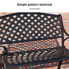 GaoF Panchina da Giardino da 40 Pollici panchina da Esterno per Il Tempo Libero, panchine da terrazza Resistenti alle intemperie in Alluminio pressofuso al 100%, panchina da Cortile retrò a 2 posti,