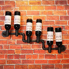 XBR creatività Fai-da-Te Portabottiglie, Portabottiglie da Vino Nero a Parete 6 Bottiglie Scaffale da Vino da appoggio Scaffale da Vino dal Design Moderno per Bar Cucina Domestica