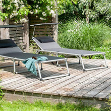 Park Alley PA-5272 Lettini da Giardino, Allluminio, Nero, ca. 193 x 60 x 32 cm