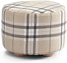 Sgabello da Cucina Soggiorno Rotonda Divano a Panca di Legno Seduta in Tessuto Lavabile Sgabello Sgabelli for Bambini Cotone e da Cucina Sedia Bassa Sgabello da barYZJL (Color : Stripes)