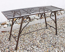 Panca in metallo, panca, giardino anti-ruggine, in metallo, marrone 83 cm panchina, panca da giardino anti-pioggia, senza schienale,Brown