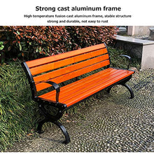 Panchina da Giardino per Tempo Libero con Panchine da Giardino per Terrazza, Panca da Patio Resistente alle Intemperie con Telaio in Alluminio e Legno Massello Anticorrosivo, Comoda Panca a 2 Posti