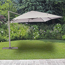 Stilè Ombrellone Decentrato da Giardino in Alluminio 3x4m Tortora Base Decentrata Telo Poliestere e Rotazione 360°