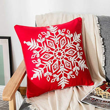 plkm Cuscini di Neve Natalizi, Cuscini di Tela Ricamati 45 * 45cm/Grandi Fiocchi di Neve
