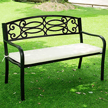 Stool child Panca da Parco, Chaise Longue da Giardino Panca in Metallo con Schienale, Mobili da Giardino Sedia da Giardino Comoda per 2 Persone, Utilizzabile su Balcone/terrazza/corridoio