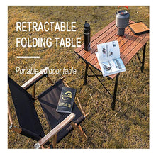 Tavolo pieghevole di riso selvaggio all'aperto, tavolo portatile in lega di alluminio in legno, tavolo barbecue portatile, adatto per cucinare barbecue spiaggia posteriore ospedale,Dark wood grain