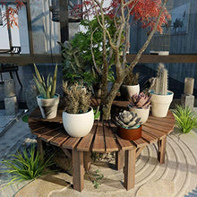 Panchina semicircolare in legno massello anticorrosivo da giardino da 120 cm, decorazione da giardino per esterni terrazza per il tempo libero sedia da parco, adatta per cortile, giardino, pastorale
