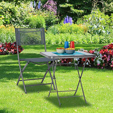 Relaxdays 10020943 Sedia Pieghevole da Balcone Metallo Plastica Seduta da Giardino HxLxP: 87 x 55 x 48,5 cm, Grigio Antracite