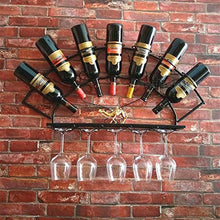 Chensd Bottiglia di Vino Vino Rack Muro di Ferro battuto cremagliera Vino Rack Decorazioni Europea scaffalature Calice cremagliera Muro impiccagione Decorazioni per la casa (Size : 80 * 13 * 40)