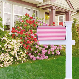 Sottile rosa a righe modello unico progettato cassetta delle lettere magnetico copre la copertura della cassetta delle poste per giardino giardino giardino cantiere dimensioni standard 51x48 pollici