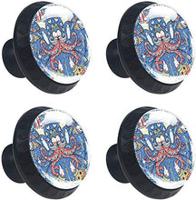 Vecchie barche colorate dei pesci dei polpi Pomelli per Porta Set di 4 Pomelli per Mobili Manopole per Cassetti Cucina Armadio Vetro