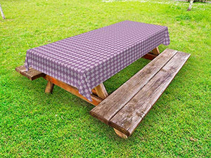 ABAKUHAUS Astratto Tovaglia da Esterno, Monotono Mistico Motif, Tovaglia da Picnic Lavabile Decorativa, 145 cm x 210 cm, Lilla e Viola