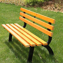 GaoF Panchina da Giardino per Esterni, panchine da terrazza per Il Tempo Libero, panchine da Cortile con Struttura in ghisa e Legno Oliato, Comoda panchina 2-4 posti con braccioli