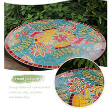 HZWZ Tavolo D'accento Rotondo A Mosaico, 27,5"Tavolino con 2 Sedie, Arredamento di Piante per Portico per Patio, Set di Bistrot A 3 Pezzi,1 Table