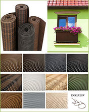 Sellon24 Polyrattan Balkonverkleidung Sichtschutz Balkonsichtschutz anthrazit braun weiß schwarz Kupfer grün Meterware Balkonbespannung 17,49€ / Quadratmeter (H 110cm, RD03 - anthrazit)