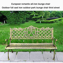 Panchina da giardino per esterni sedia da parco per il tempo libero, panca da giardino in metallo con schienale e braccioli, mobili da giardino antiruggine retrò per esterni, adatta per parchi, port