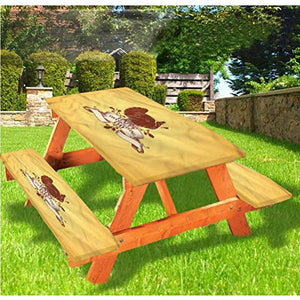 LEWIS FRANKLIN Tenda da doccia per tavolo da picnic e panchina, tovaglia con bordo elastico, 60 x 72 cm, set da 3 pezzi per tavolo pieghevole