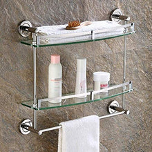 AINIYF Bagno Bagno Doccia Mensola Organizzatore a Parete in Vetro temperato Acciaio Inox 304 portasciugamani Drilling Installazione, 3 Formati (Dimensione: 40x8x43.5cm)