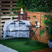 Harbour Housewares 3 Pezzi Sussex Bistro Set - Tabella di Piegatura e sedie per Esterni Patio Mobili da Giardino - Square - Nero