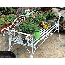 Creative LDF Sedia da Giardino in Metallo con Panca da Giardino, Sedia da Giardino, Mobili da Giardino, Bella Panchina Vintage Shabby con Schienale