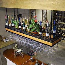 PWZ Pratica Semplicità Domestica Pratica Semplicità Domestica Soffitto in Legno Massiccio Appeso Bicchiere da Vino Pratica Semplicità Domestica Ripiano Portaoggetti Bicchiere da Vino in Vetro L100Cm