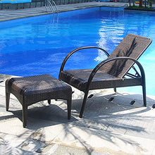AAGYJ Lettino Prendisole con Pedale, Poltrona Letto reclinabile, Poltrona reclinabile Resto, Schienale Regolabile, Chaise Longue in Rattan per Giardino Patio Home Office Beach Camping