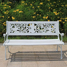 GaoF Panchina da Giardino per terrazza da 49 Pollici, panchina per Il Tempo Libero a Due posti per Esterni, Sedia da Portico Resistente alle intemperie in Legno anticorrosivo con Struttura in