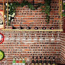 YWYW Portabicchieri Dorato Portabottiglie da Appendere in Ferro battuto Europeo Portabicchieri da Vino Creativo da Bar Ristorante (Dimensioni: 80 * 35 cm)