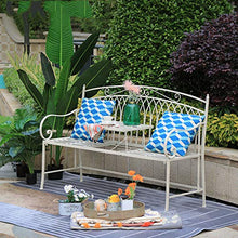 outdoor furniture Sedia da Giardino panchina da Giardino in Metallo per Esterni, Panca da Giardino sollevabile per Il Tempo Libero, Tavolo e sedie da Giardino con braccioli e Schienale