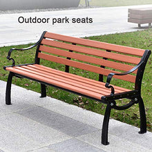 outdoor furniture Banco di sosta con Schienale, Panca da Esterno a 3 posti in Legno massello anticorrosivo, Battuto terrazzo Ferro Svago Parco dei posti a Sedere, Adatto a Prato, Portico