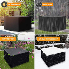 WYYL Copertura Tavolo Esterno, Copertura per Mobili da Giardino, Resistente allo Strappo, Tessuto 420D Oxford Quadrato Protezione Cover, Rettangolare, Impermeabile, Antivento, Anti-UV