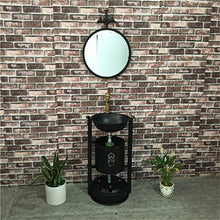 F-HOME Lavabo, Lavabo in Ferro Stile Hotel Art Hotel in Stile Industriale Lavandino Bar Ristorante (Colore : Nero)