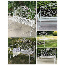 GaoF Sedia da Giardino Doppia da 40,5 Pollici per Esterni, Panca da Giardino, Panca in Metallo, panche da Salotto per terrazza Retro e Vecchio Cortile, Sedia da Veranda Resistente alla ruggine e alle