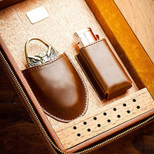 Minmin Portable Idratante Legno di Cedro Case Small mini con igrometro Cigar Box, 210x139x76mm accessori del sigaro (Color : Brown)