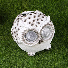Holibanna Simpatico Gufo Figurine con LED Solare Occhi Luci Resina Animale Scultura Lanterna Tavolo da Esterno Centrotavola per La Casa Cortile Giardino Decorazione Giardino Bianco