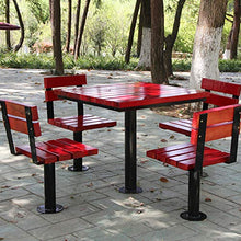 Set tavolo e panca da esterno in 4 pezzi, Resistenza agli agenti atmosferici del telaio metallico e doghe in legno massello Panchine e tavoli, Per giardino esterno Tavolo da picnic e panca