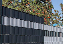 Premium Strisce di Protezione della Privacy in PVC Rigido per Recinzione a Doppia Asta Protezione della Privacy con 2.525m di Lunghezza-Altezza 19cm-Spessore 1,35mm 1 Pezzo Grigio Chiaro RAL7035