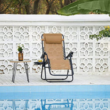 YQZ Sedia reclinabile Pieghevole con Cuscino per Il Collo, Poltrona con Vassoio, Sedia da Esterno Regolabile, per Patio, Piscina, Campeggio e Sedia da Spiaggia