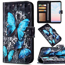 Saceebe Compatibile con Huawei Honor 10 Lite/P Smart 2019 Custodia Pelle Cover a Libro 3D Custodia in Pelle con Cordino Portafoglio Flip Case PU Custodia Pelle Protettivo Bumper Morbido,Farfalla#5